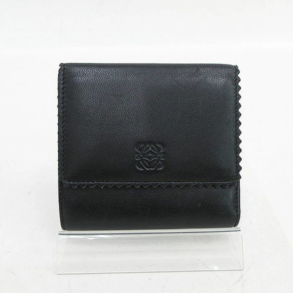 LOEWE Double hook wallet black sheepskin
